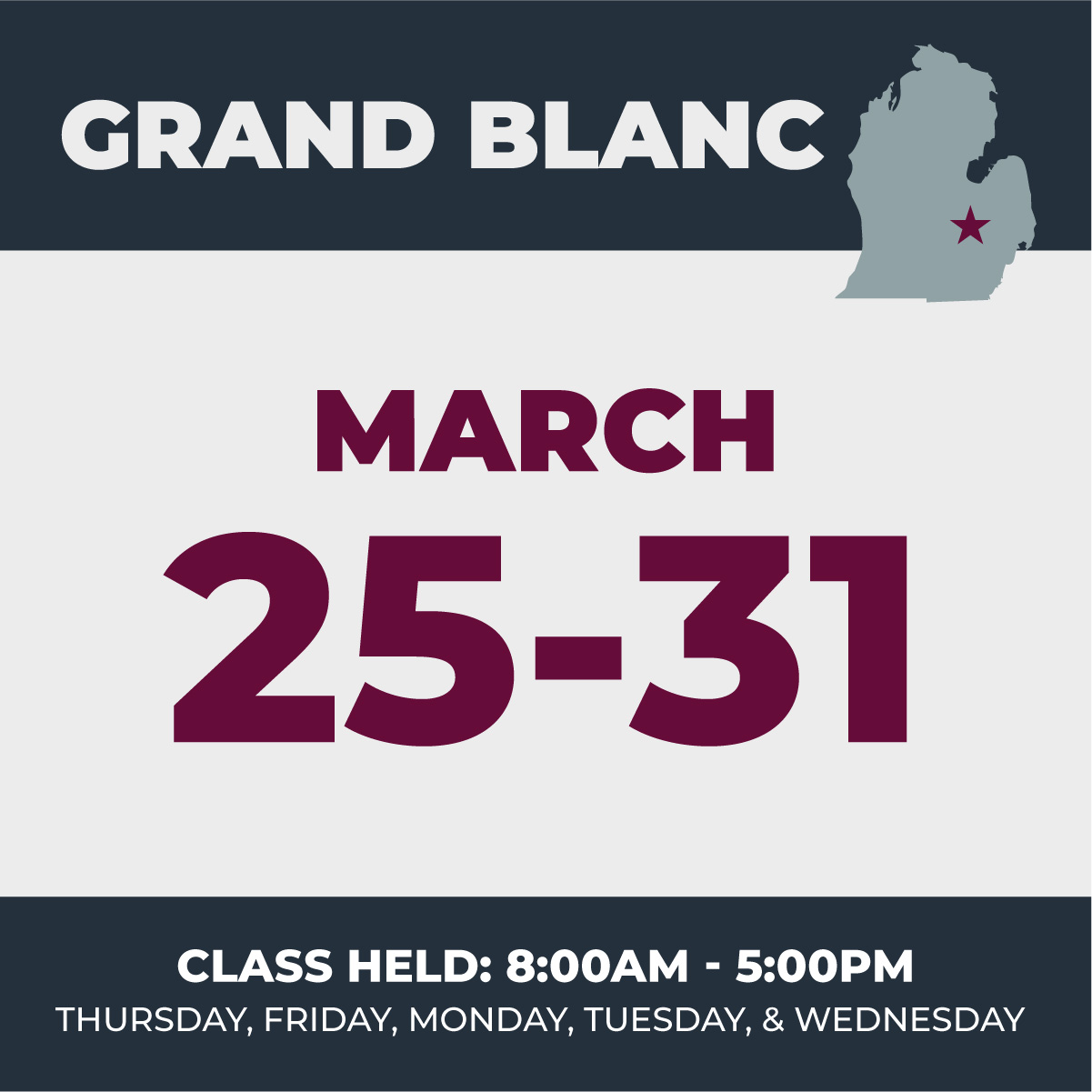 March 2027 Grand Blanc Real Estate Pre-Licensing Course